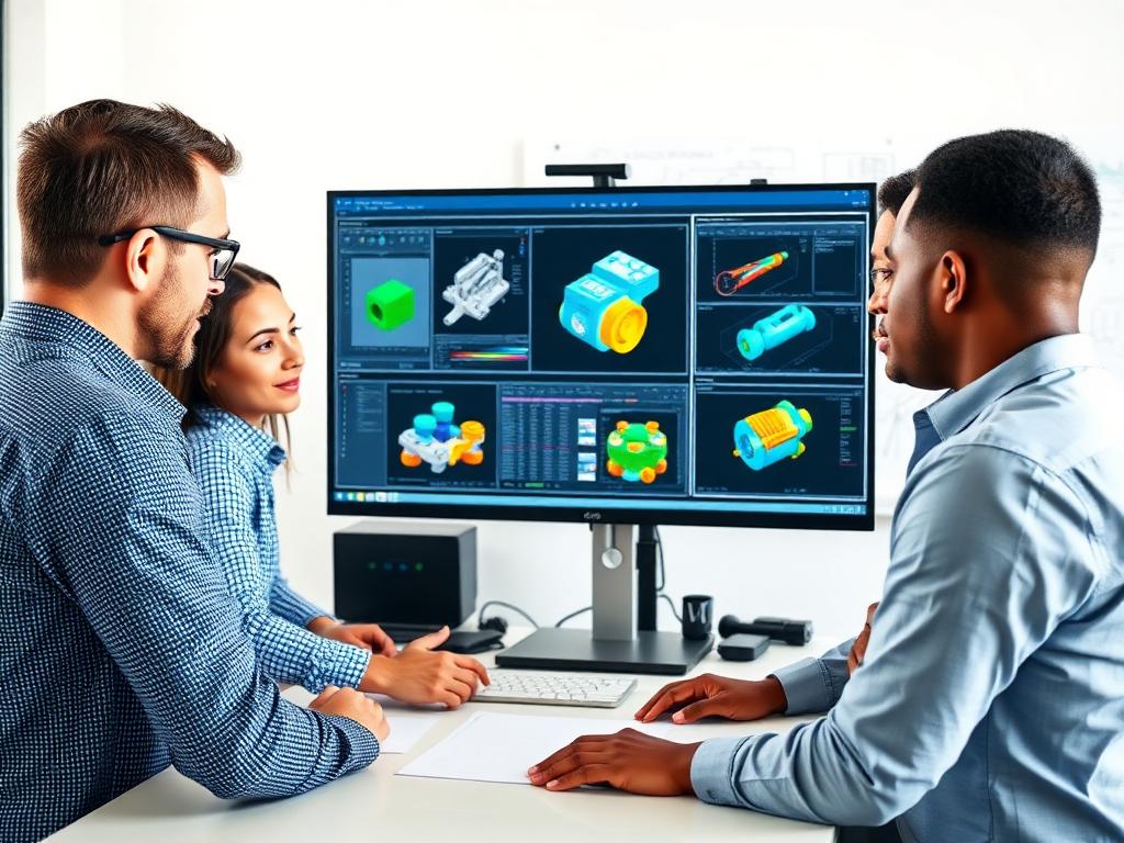 Engineering team at CAD workstation